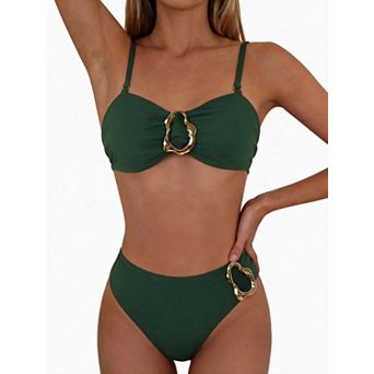 Elitechoice Women's Two-Piece Bikini Set Adjustable Tie Bathing Suit