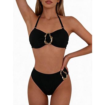 Elitechoice Women's Two-Piece Bikini Set Adjustable Tie Bathing Suit