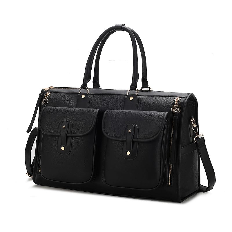 MKF Collection Genevieve Duffle Weekender Bag with Multiple Pockets, Black
