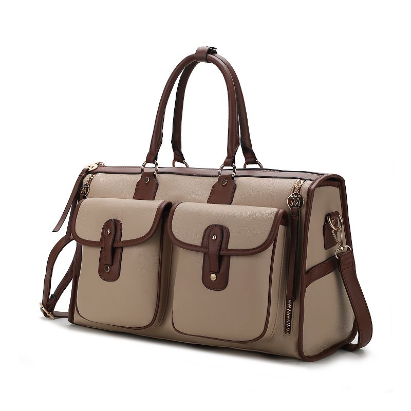 MKF Collection Genevieve Duffle Weekender Bag with Multiple Pockets, Brown