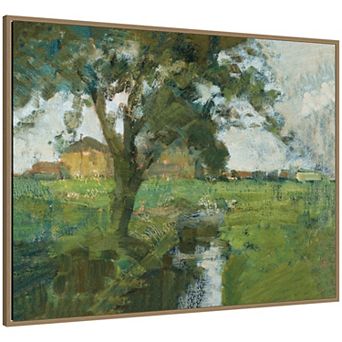 Farm Landscape Piet Mondrian by Nostalgia Prints Framed Canvas Wall Art Print