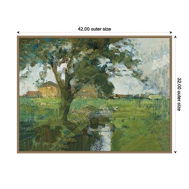 Farm Landscape Piet Mondrian by Nostalgia Prints Framed Canvas Wall Art Print