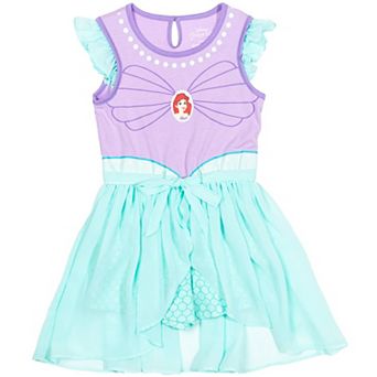 Disney The Little Mermaid Princess Ariel Cosplay Skirt Overlay Romper