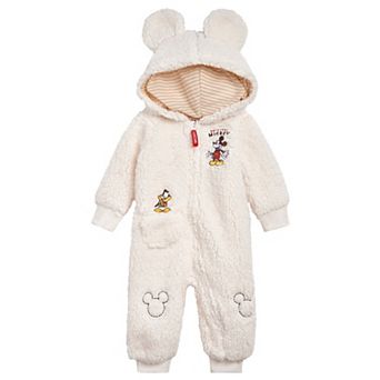 Disney Mickey Mouse Cosplay Fleece Hooded Jumpsuit