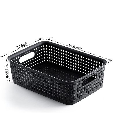 12 Pack Plastic Storage Baskets Small Pantry Organization Household Organizers