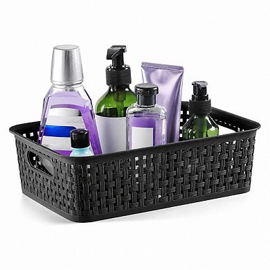 12 Pack Plastic Storage Baskets Small Pantry Organization Household Organizers