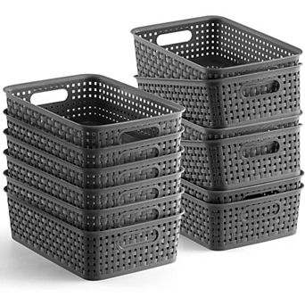 12 Pack Plastic Storage Baskets Small Pantry Organization Household Organizers