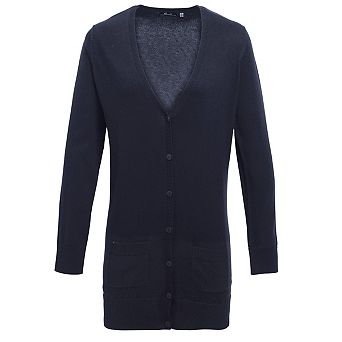 Premier Womens/Ladies Longline V Neck Knitted Cardigan