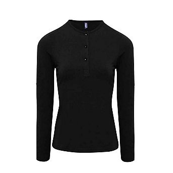 Premier Womens/Ladies Long John Plain Roll Sleeve T-Shirt