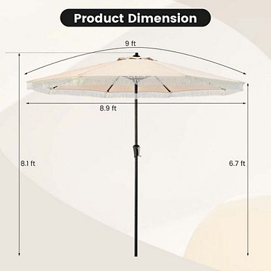 9ft UV Block Patio Umbrella Sun Protection Canopy For Pool Garden Patio