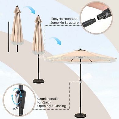 9ft UV Block Patio Umbrella Sun Protection Canopy For Pool Garden Patio
