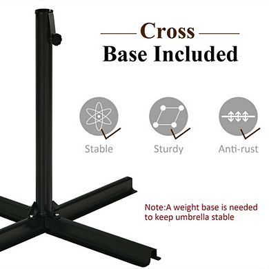 10Ft Offset Hanging Market Patio Umbrella for Poolside Lawn Backyard Garden