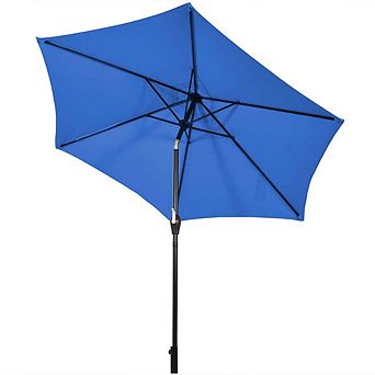 9ft Market Patio Table Umbrella Crank Lift Push Button Tilt