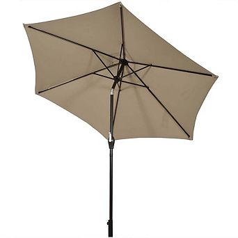 9ft Market Patio Table Umbrella Crank Lift Push Button Tilt
