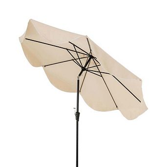 9ft UV Resistant Patio Pool Umbrella Crank & Push Button Tilt Function