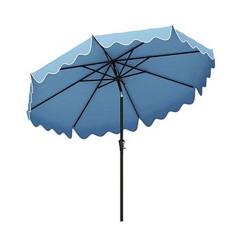 9ft UV Block Patio Umbrella Crank & Push Button Tilt For Pool Yard