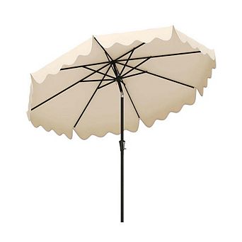 9ft UV Block Patio Umbrella Crank & Push Button Tilt For Pool Yard
