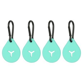 4 pc Silicone Dog Poop Bag Clip Holder, Hands-Free Lightweight Dispenser for Leash & Carrier