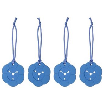 4 pc Flower-Shaped Silicone Dog Poop Bag Clip, Hands-Free Lightweight Holder for Dispenser & Leash