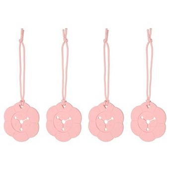 4 pc Flower-Shaped Silicone Dog Poop Bag Clip, Hands-Free Lightweight Holder for Dispenser & Leash