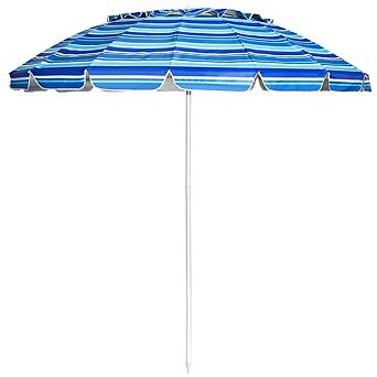 8ft Portable Beach Umbrella Sand Anchor Tilt Mechanism For Garden Patio