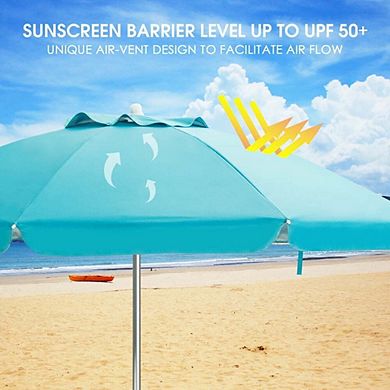 6.5ft Windproof Beach Umbrella Carry Bag No Base Portable Travel Shade