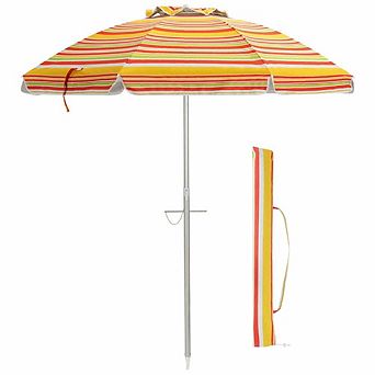 6.5ft Windproof Beach Umbrella Carry Bag No Base Portable Travel Shade