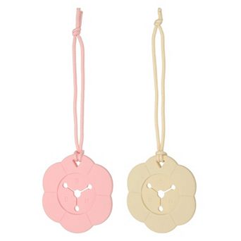 2 pc Flower-Shaped Silicone Dog Poop Bag Clip, Hands-Free Lightweight Holder for Dispenser & Leash