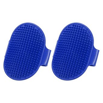 2 pc Dog Bath Brush, Silicone Pet Shampoo Brush with Adjustable Ring Handle Massage Scrubber Comb