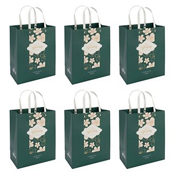 6 Pack Bags with Wide Flat Bottom for Holiday Parties