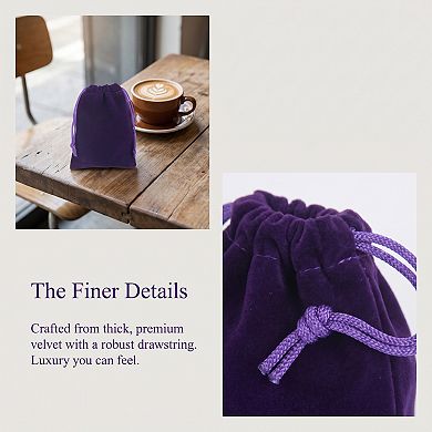 6 Pack Thick Durable Sturdy Drawstring Closure Luxurious Solid Color