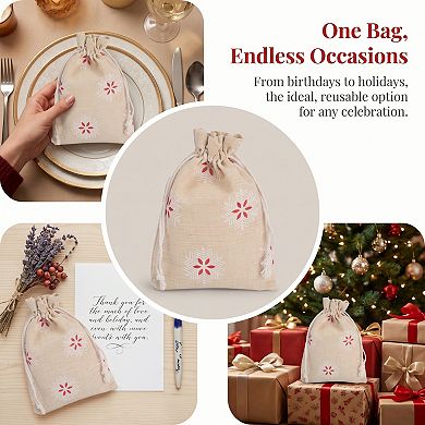 1 Pack Gift Bags Thick Durable Sturdy With Handles Drawstring Closure