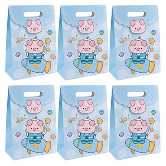 6 pc Assorted Color Gift Bags with Handles for All Occasions and Events