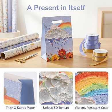 6 Pack Gift Bags Paper Bags Thick Sturdy With Handles Reinforced
