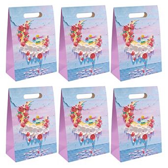 6 Pack Gift Bags Paper Bags Thick Sturdy With Handles Reinforced