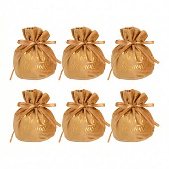 6 Pack Drawstring Bags Thick Durable Reinforced Luxurious Mini