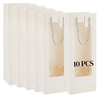 10 Pack Transparent Gift Wrapping TotesClear Gift Bags with Handles for All Occasions