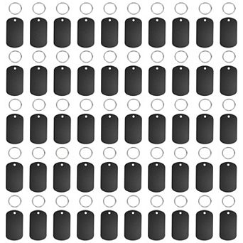 50 pc Personalized Pet Tag, Rectangle Engraved Blank with Key Ring for Dog Cat