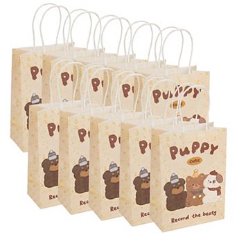 10 Pack Cartoon Foldable Gift Bags with Handles Wedding Boutique Packaging