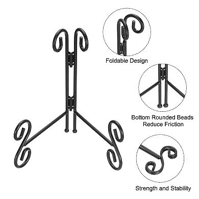 6.2''Plate Stand for Display Iron Decorative Plate Holders Folding Display Stand Easel