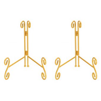 2 pc 7.9''Plate Stand, Iron Decorative Plate Holders Folding Display Stand Easel