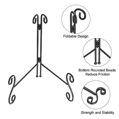 10''Plate Stand for Display Iron Decorative Plate Holders Folding Display Stand Easel