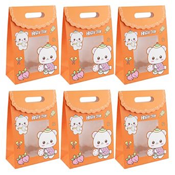 6 pc Assorted Color Gift Bags with Handles for All Occasions and Events 7.5"Lx3.5"Wx10.6"H