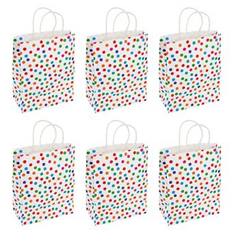 6 Pack Gift Bags Thick With Handles Reinforced Mini Event 8.3"Lx4.3"Wx10.6"H
