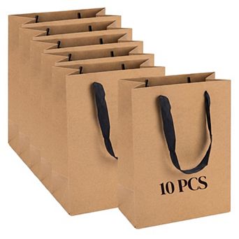 10 Pack Gift Bags Paper Bags Thick Sturdy Premium Event 8.3"Lx4.3"Wx10.6"H