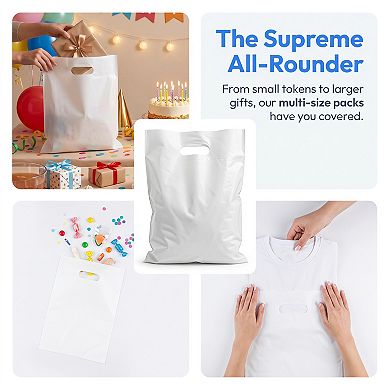 50 Pack of Durable Gift Wrap Solutions Premium Waterproof Present Bags for Clothes 7.9"x10.6"