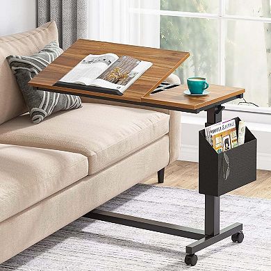 Tribesigns Height Adjustable C Shaped End Table Desk