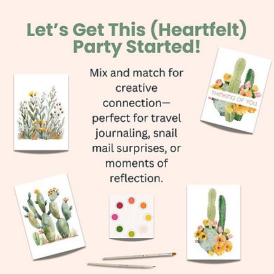 All-in-One Watercolor Art Prints + Postcards: Desert Botanicals