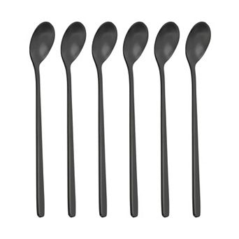 6 pc Stainless Steel Long Handle Tea Spoon, Coffee & Cocktail Stirring Spoon for Bar Accessories