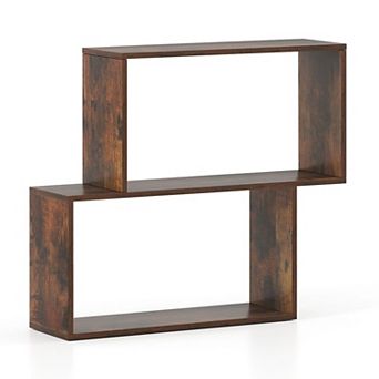 3 tier Geometric Cube Bookcase Narrow Bookshelf Apartment Dorm Storage Shelf